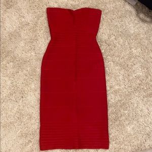 Red strapless Herve Leger dress (size xxs)
